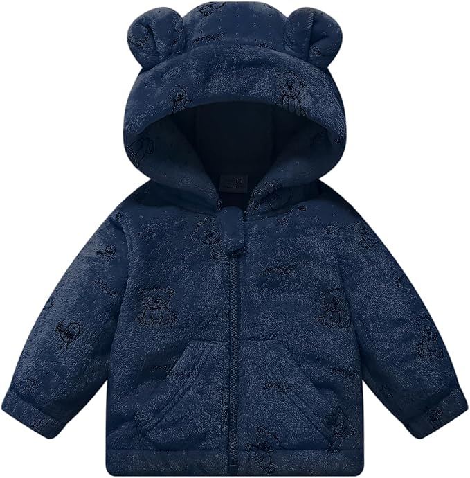 Toddler Fleece Jacket Baby Winter Coat Newborn Girl Hoodie Infant Boy Clothes 3T