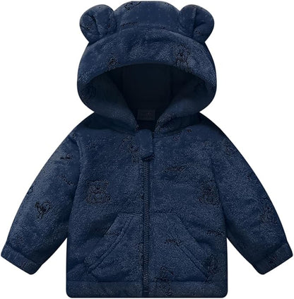 Toddler Fleece Jacket Baby Winter Coat Newborn Girl Hoodie Infant Boy Clothes 3T