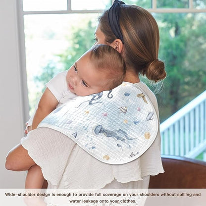 vvfelixl Muslin Burp Cloths Sea Turtle and Octopus Baby Washcloths for Baby Girl Boys 2 Pack