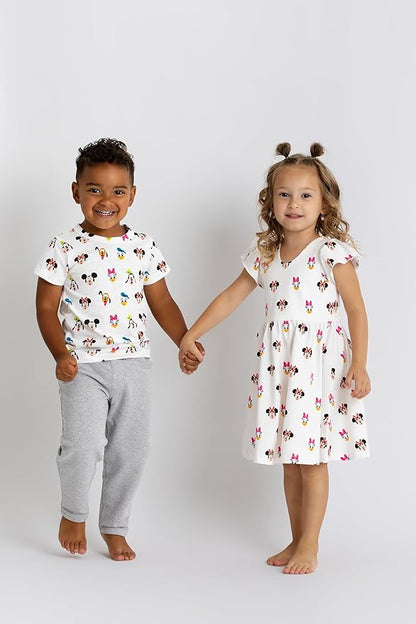 Monica + Andy Crewneck Tee, 100% Organic Cotton Clothes for Girls & Boys, Printed T-Shirt Sizes for Kids, Toddler & Baby