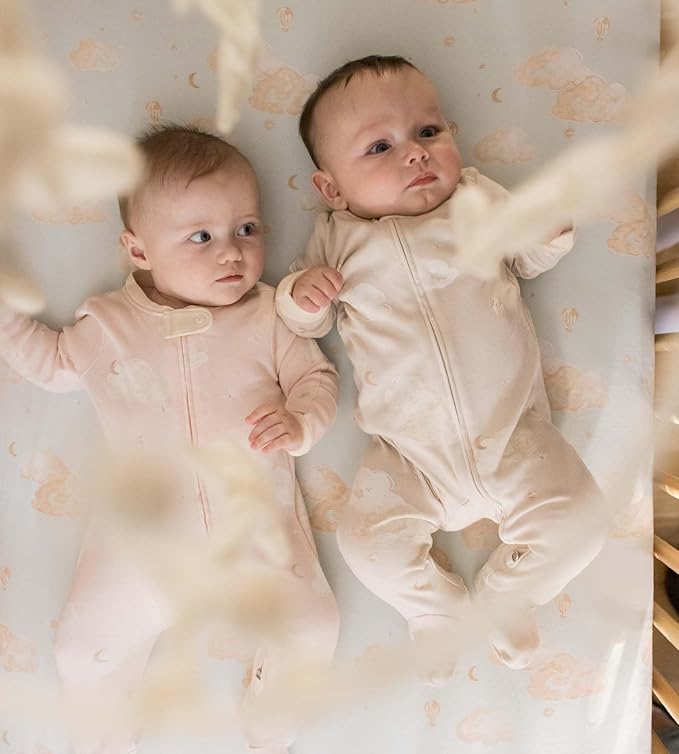 Burt's Bees Baby Boys Sleep and Play PJs, 100% Organic Cotton One-Piece Zip Front Romper Jumpsuit Pajamas