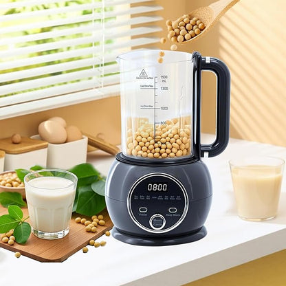 10 in 1 Nut Milk Maker Hot Blender,51oz Homemade Soy, Almond,Oat,Plant Based,Baby Food Maker 20 Blades,Automatic Soybean Machine with 24H Delay Start/Keep Warm8H/Boil Water&Auto Clean