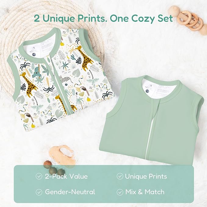 Baby Sleep Sack, 1.0 TOG Cozy Wearable Blanket, Soft Sleeping Bag with Zipper, Toddler Sleep Sack 0-3-6-12-24-3T