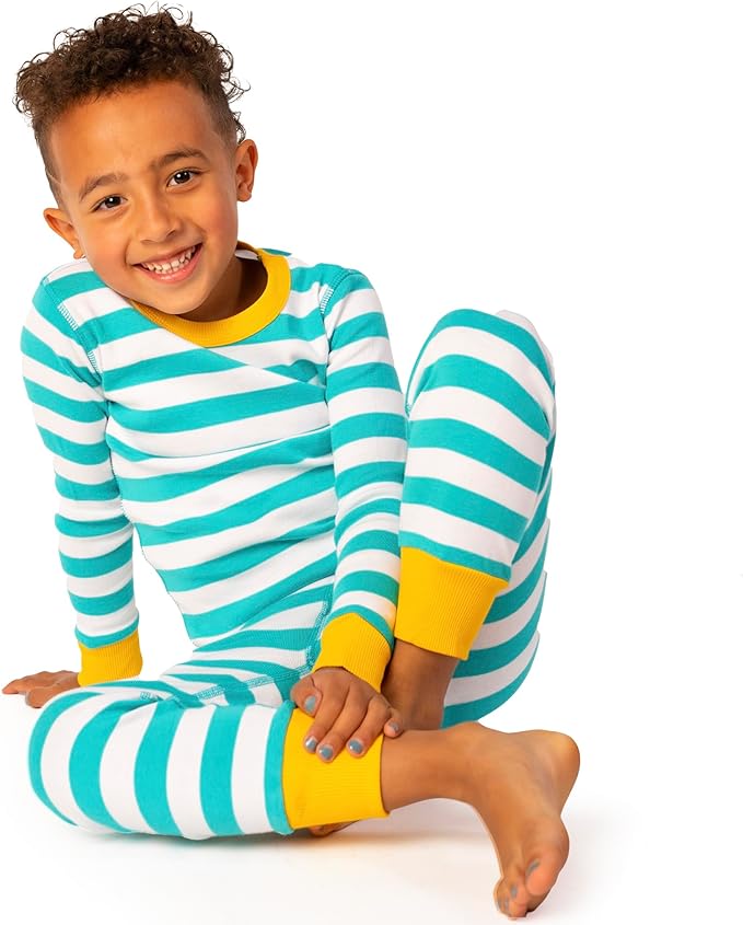Mightly Boys and Girls' Pajamas | 100% Organic Cotton Soft, Elastic and Comfortable Footless Pajama Set for Toddlers & Kids