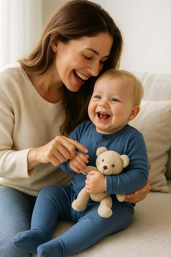 Owlivia Organic Cotton Baby Pajamas, Boys Girls 3-Pack Zip Front Sleep 'N Play, Footed Sleeper, Long Sleeve