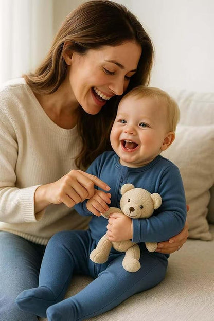 Owlivia Organic Cotton Baby Pajamas, Boys Girls 3-Pack Zip Front Sleep 'N Play, Footed Sleeper, Long Sleeve