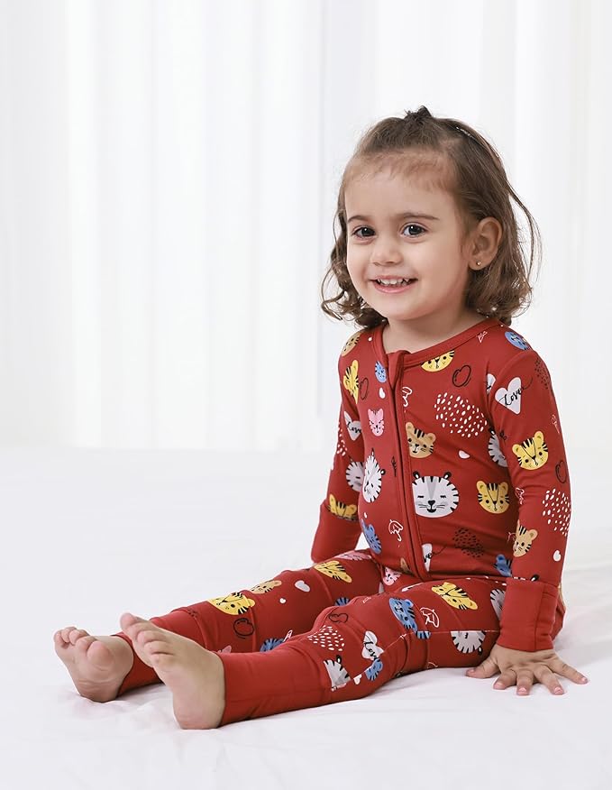 Baby Zippered Rompers Newborn Pajamas Sleepers Long Sleeve Jumpsuits Infant Zipper Romper-Viscose from Bamboo