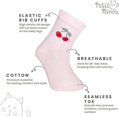 Bella Baby & Toddler Seamless-Toe Turkish Cotton Crew Socks (6-Pack)