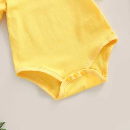 Newborn Infant Baby Girl Solid Ruffle Romper Bodysuit Jumpsuit Casual Clothes One Piece Outfit