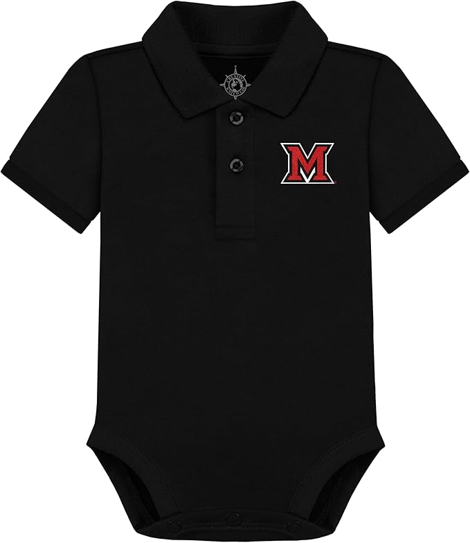 Creative Knitwear College Baby Polo Bodysuit Solid - Team Logo, Multiple Colors, for Boys & Girls (0-12 Months)