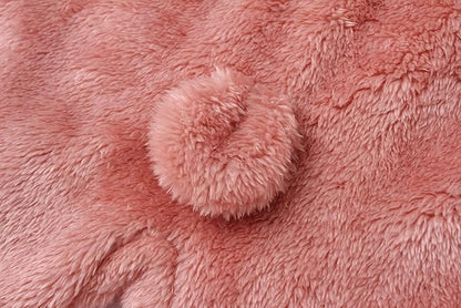 Baby Furry Jumpsuit Infant Bear Onesies Zipper Long Sleeve One-Piece Romper Hoodie Baby Outwear Snowsuit