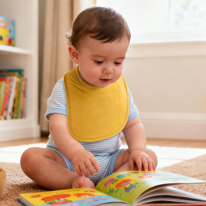 10 Pack Cotton Snap Bibs for Baby Boy Girl, Super Soft Drool Bibs for Teething and Feeding