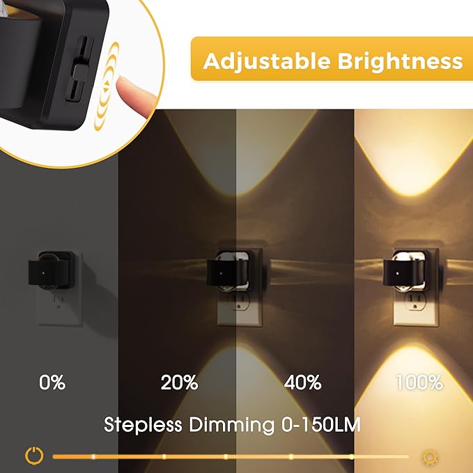 L LOHAS LED Night Light Projector, Night Lights Plug into Wall, Dusk to Dawn Sensor, Rotating Nightlight for Kids, Soft White Ambient Lighting for Bathroom, Gaming Room, Gifts,1 Pack