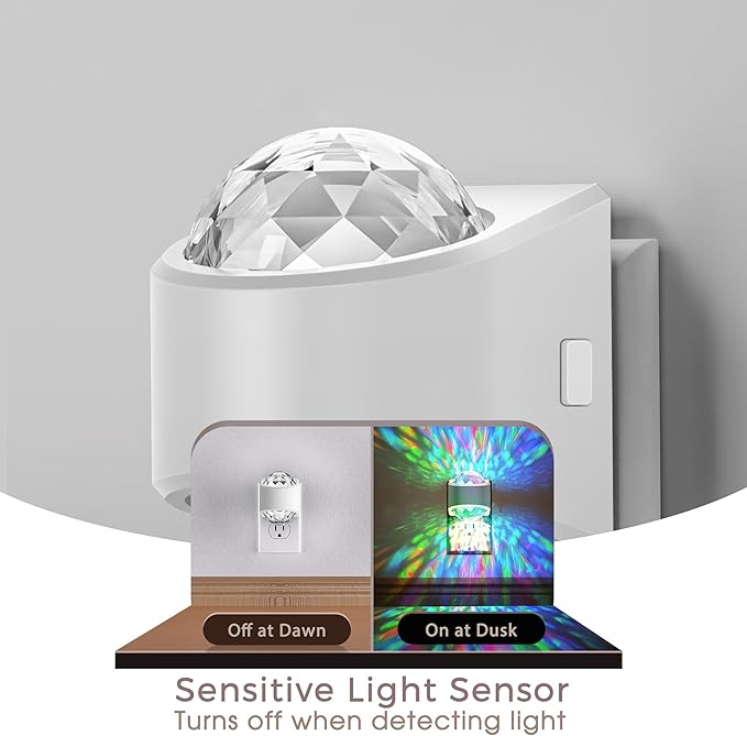 Night Lights Plug into Wall, Star Projector for Bedroom, Night Light Projector for Kids, 9-Color RGB Galaxy Nightlight with Dusk to Dawn Sensor for Bathroom, Home Gaming Room Decor Gifts