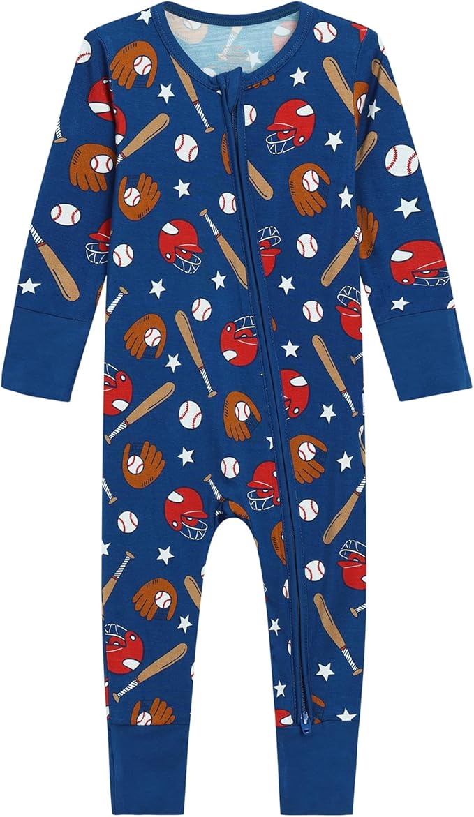 Baby Zippered Rompers Newborn Pajamas Sleepers Long Sleeve Jumpsuits Infant Zipper Romper-Viscose from Bamboo