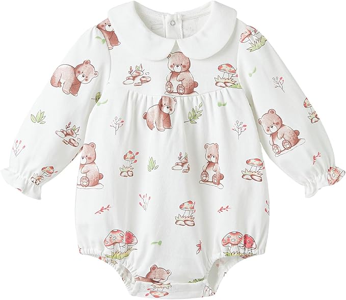 pureborn Baby Girls Boys Bodysuit Super Soft Cotton Romper 0-24 Months