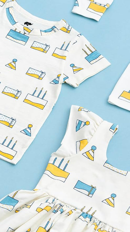 Monica + Andy Crewneck Tee, 100% Organic Cotton Clothes for Girls & Boys, Printed T-Shirt Sizes for Kids, Toddler & Baby