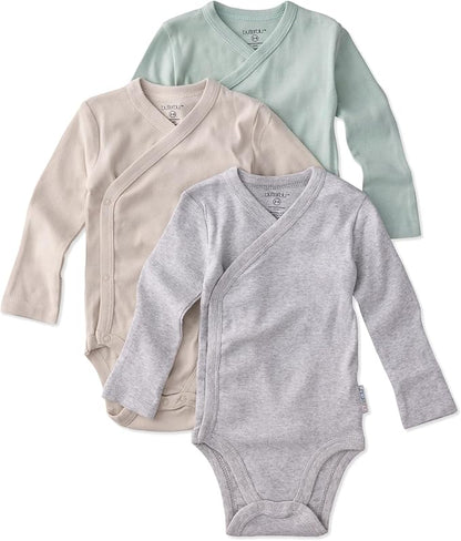 unisex-baby Sterling 3-pack Kimono Bodysuits 100% Organic Cotton Side Snap for Baby Boys & Girls