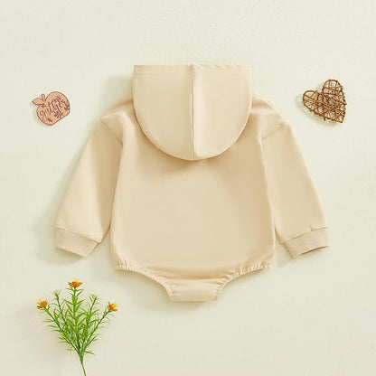 Thorn Tree Baby Boy Valentines Outfit Hooded Sweatshirt Bubble Romper Newborn Sweater Infant Onesie Hoodie