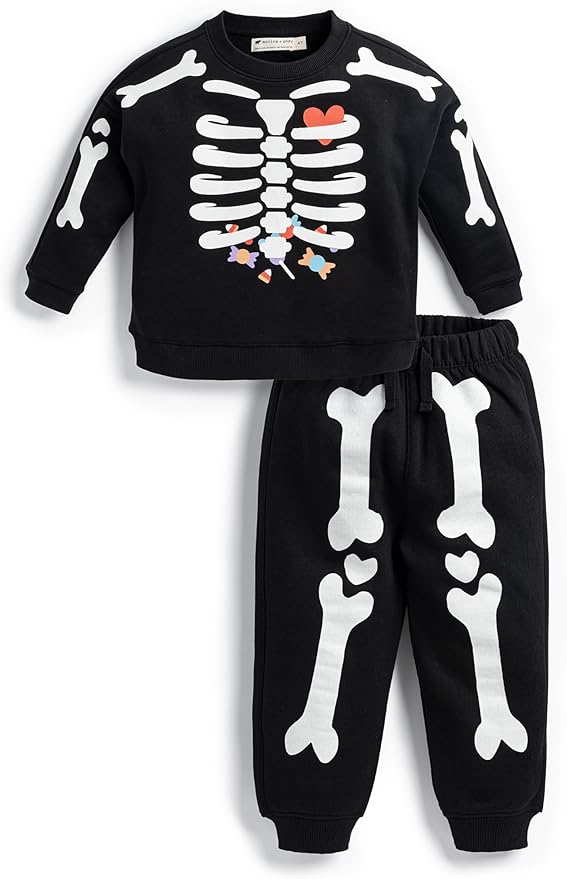 monica + andy Sporty Sweatsuit, 100% Organic Cotton Clothes for Boys & Girls, Outfit Sizes For Kids, Toddler & Infant