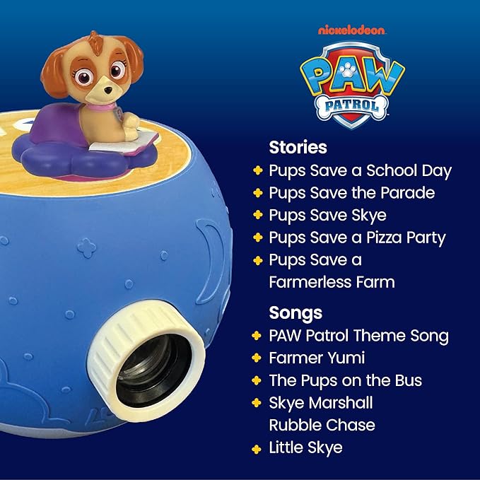 PAW Patrol Skye Figurine Cartridge – Projects 5 Rescue Stories and 5 Songs, Over 30 Minutes of Audio Content | Gift and Toy for Ages 3+