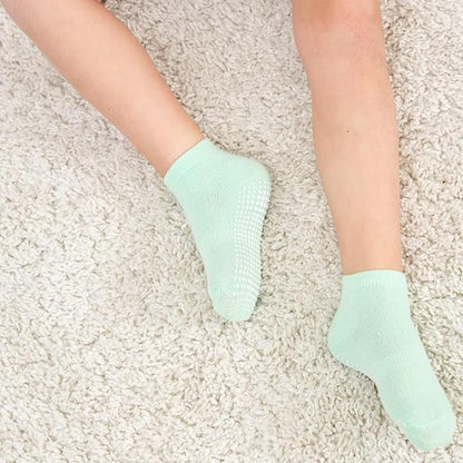 Zaples Baby Non Slip Grip Ankle Socks with Non Skid Soles for Infants Toddlers Kids Boys Girls