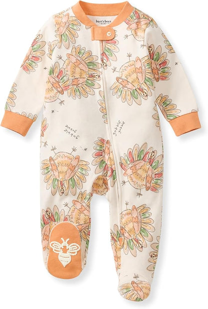 Burt's Bees Baby Girls' Organic Cotton Sleep and Play Footed Pajamas
