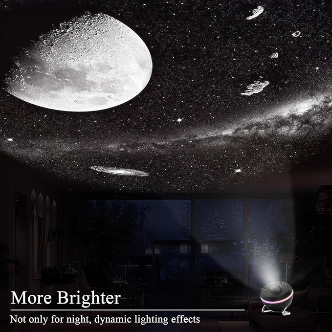 Galaxy Projector, Star Projector with Meteor & 4 Varicolored Lighting Effects, Jellyfish Projector Night Light Space Starry Sky Projector for Bedroom, Ocean Wave Projector for Kids Adults