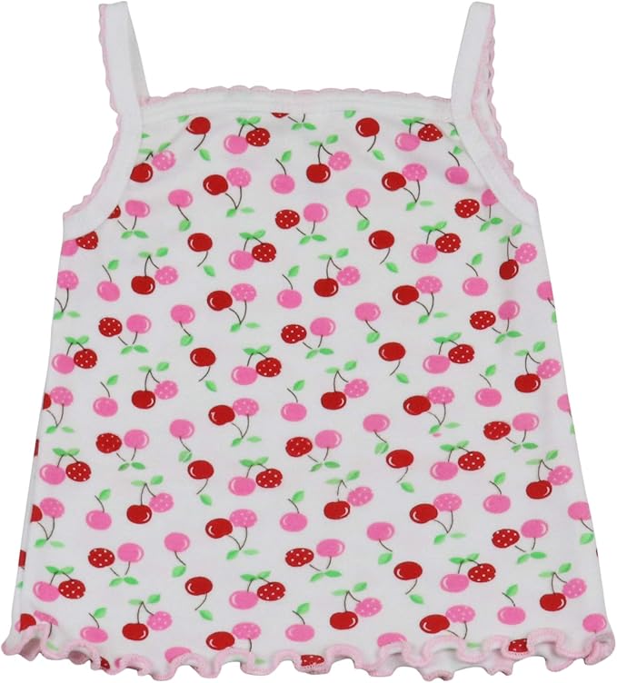 ToBeInStyle Girl's 4 Pack Ruffle Hem Spaghetti Strap Tank Tops