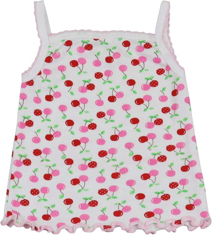 ToBeInStyle Girl's 4 Pack Ruffle Hem Spaghetti Strap Tank Tops