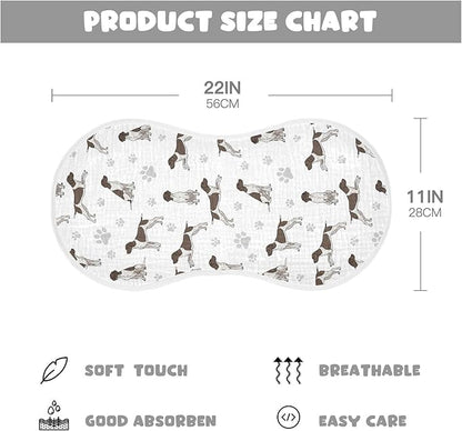 1 Pack Muslin Burp Cloths German Dogs White Cotton Baby Burp Cloths Absorbent Burping Cloth Soft Spit Up Rags for Newborn Must Haves 22x11 Inch