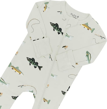 KYTE BABY Unisex Zipper Closure Footies, Rayon Made From Bamboo, 0-24 Months