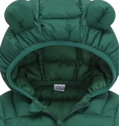 Toddler Winter Coats Puffer Padded Jacket Baby Boys Girls Bear Hoods Down Jacket Light Weight Infant Outerwear
