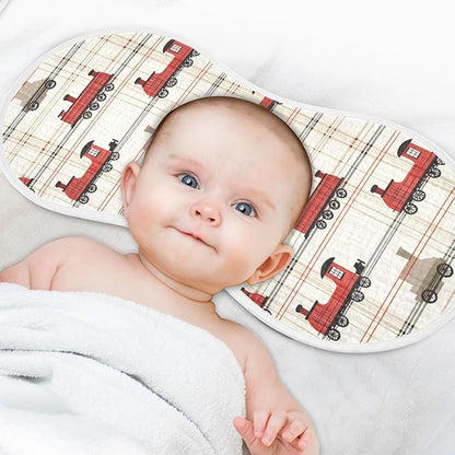 vvfelixl Muslin Burp Cloths Intage Steam Train Baby Washcloths for Baby Girl Boys 2 Pack