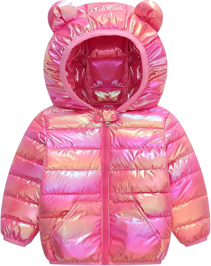 Toddler Winter Coats Puffer Padded Jacket Baby Boys Girls Bear Hoods Down Jacket Light Weight Infant Outerwear