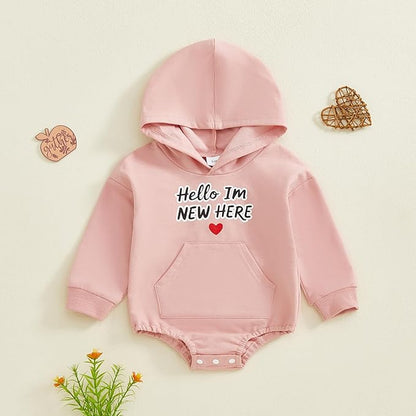 Thorn Tree Baby Boy Valentines Outfit Hooded Sweatshirt Bubble Romper Newborn Sweater Infant Onesie Hoodie