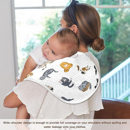 vvfelixl Cartoon Cat Burp Cloths for Baby Boy Girls Baby Washcloths Burp Rags 1 Pack