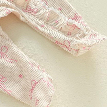 Newborn Baby Girl Fall Winter Outfits Clothes Knit Jumpsuit Ruffle Romper Newborn Coming Home Outfit for Baby Girl