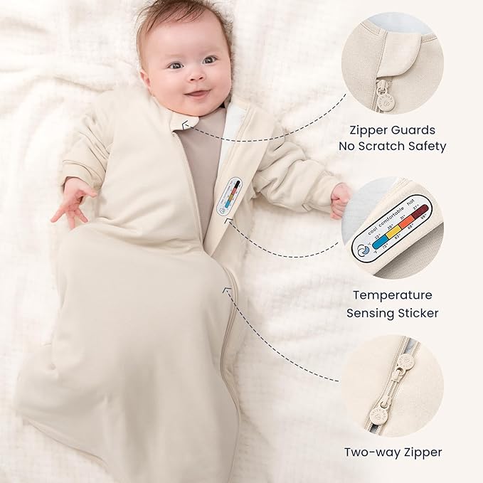 kaiya baby Unisex Sleeping Bag for Babies and Toddlers 2.5 Tog Sleep Sack, Long Sleeve Sleep Sack, Wearable Blanket Baby