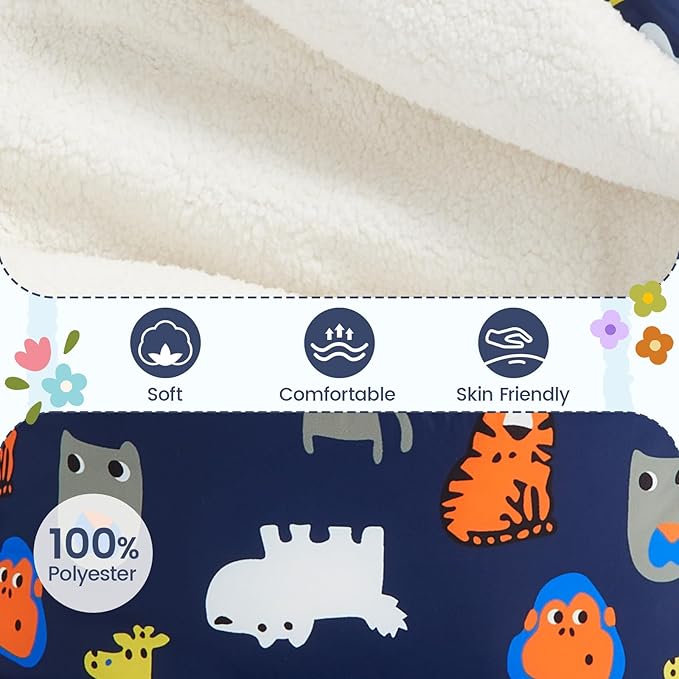 JiAmy Baby Snowsuit Baby Printed Winter Clothes With Flod-Over Girl Boy Hooded Outfits Jumpsuit Coat