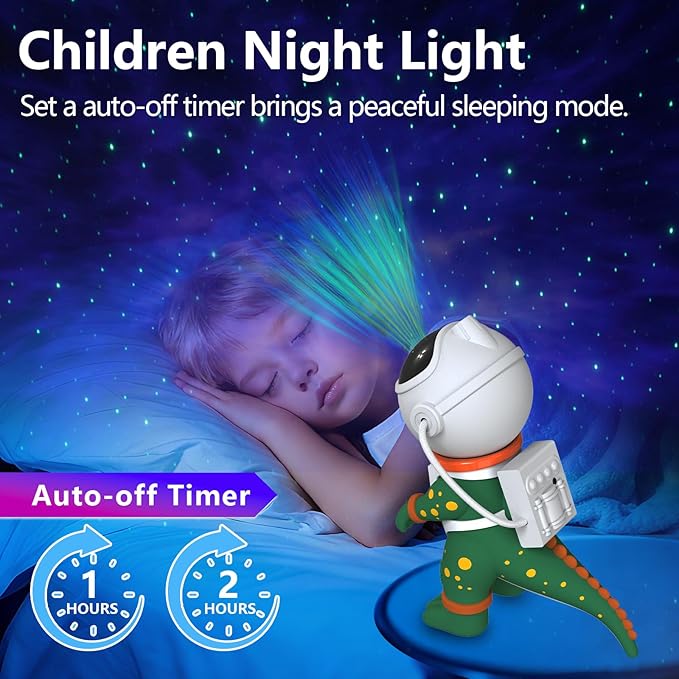 PANAMALAR Dinosaur Star Galaxy Projector, Astronaut Galaxy Light Projector 360 Rotation with Remote Control/Nebula Effect/Timer, Starry Sky Night Light Projector for Kids Bedroom Christmas Party