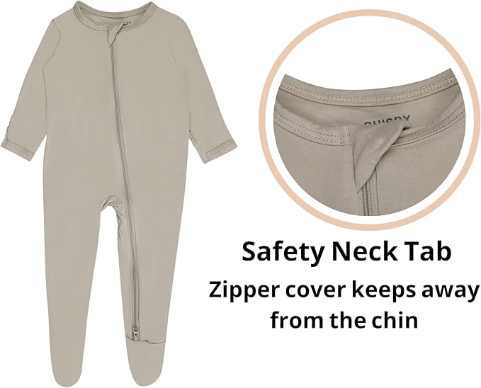 GUISBY Pajamas for Baby Boys & Girls, Infant Onesie with Mitten Long Sleeve Footed Pjs