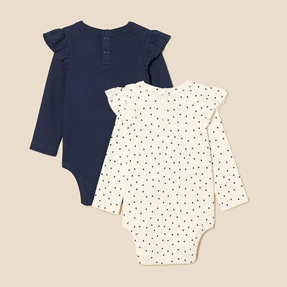 Amazon Essentials baby-girls Long-Sleeved Ruffle Bodysuits