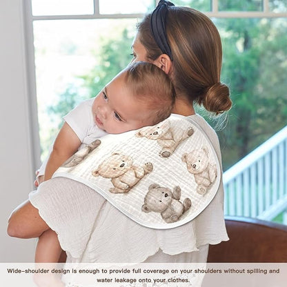 vvfelixl Muslin Burp Cloths Watercolor Bears Baby Washcloths for Baby Girl Boys 2 Pack