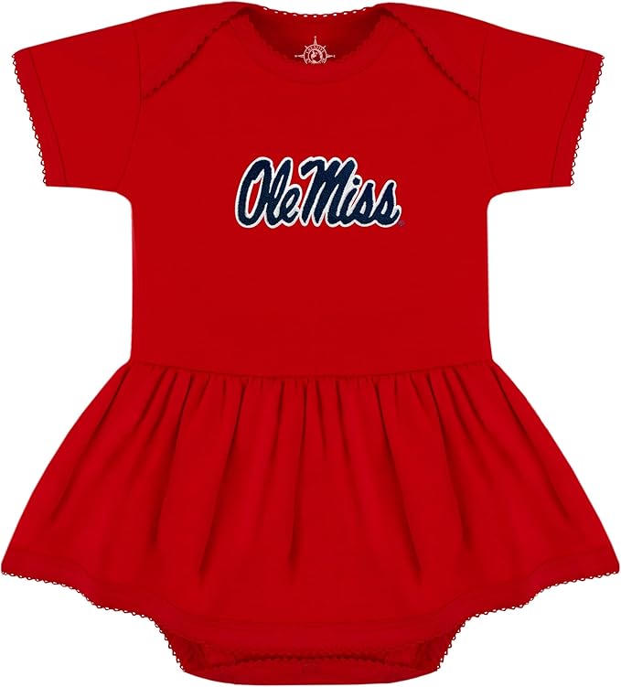 Creative Knitwear College Baby Picot Bodysuit Dress - Team Logo, Multiple Colors, for Baby Girls (0-24 Months)