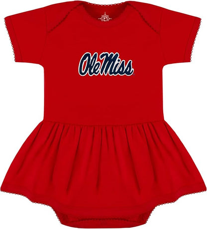 Creative Knitwear College Baby Picot Bodysuit Dress - Team Logo, Multiple Colors, for Baby Girls (0-24 Months)