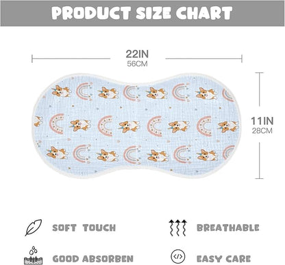 vvfelixl Baby Burp Cloths Corgi Hearts Rainbows Baby Newborn Cotton Burping Cloths Set Baby Washcloths 4 Pack