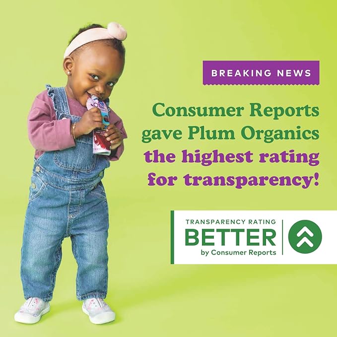 Plum Organics Variety Pack, 12+ Months - Mighty Builder Organic Fruit and Veggie Blend Toddler Food Pouches - 4 oz Pouch (Pack of 8)