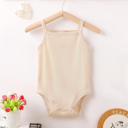 OPAWO Onsies for Baby Girls' Bodysuits 3 Pack Neutral Baby Clothes Spaghetti Strap & Long Sleeve Fall Baby Undershirt 0-2T