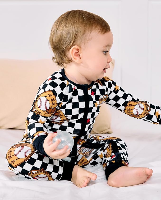 Bamboo Viscose Baby Convertible Footie Pajama, Zipper Pajamas for Baby Boys & Girls, Sleep & Play Footed Pjs